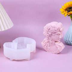 RKPM HOMES Goddess Sculpture Statue Candle Mold I 3D Fondant David Bust Head Shape Silicone Epoxy Mould I for DIY Handmade Ornament Cake Décor Aromatherapy Soap Resin Polymer Clay Art Craft Making