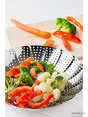 100% Stainless Steel Vegetable Steamer Basket/Insert for Pots, Pans, Crock Pots & More 5.5" to 9.3"