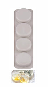 RKPM HOMES Soap Molds I 3D 4-Cavity Silicone Tray I Handmade Sharp Soap Making Forms I Mould for Bath Bombs Shower Steamer Lotion Bars Cake Baking Chocolate Ice DIY Candle Resin Art Craft (Round)