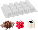 RKPM HOMES Rubik Cube Shape Cake Mold | Fondant Silicone Candy Molds | Handmade Candles | Mould for Mousse Dessert Cake DIY Decorating Art Cakes Crafts | for Chocolate and Cake Decoration - 15 Cavity