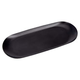 RKPM HOMES Oval Shape Candle Tray I Stainless Steel Storage Plate I for Cosmetics Trinket Jewelry Key Desserts Tea Snack Fruit Candle Accessory Home Decorative I Black - Large
