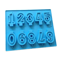 RKPM HOMES Chocolate Mould Tray I 3D Fondant 0 to 9 Number Shape Silicone Lollipop Mould I Blocks Number Baking Tin for Handmade DIY Jelly Pastry Cupcake Muffin Cookies Cake Decoration - 10 Cavity