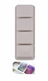 RKPM HOMES Soap Molds I 3D 4-Cavity Silicone Tray I Handmade Sharp Soap Making Forms I Mould for Bath Bombs Shower Steamer Lotion Bars Cake Baking Chocolate Ice DIY Candle Resin Art Craft (Rectangle)