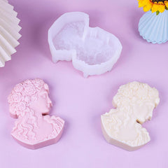 RKPM HOMES Goddess Sculpture Statue Candle Mold I 3D Fondant David Bust Head Shape Silicone Epoxy Mould I for DIY Handmade Ornament Cake Décor Aromatherapy Soap Resin Polymer Clay Art Craft Making