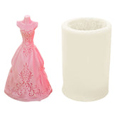 RKPM HOMES Candle Mold I 3D Women Wedding Dress Shape Silicone Scented Wax Mould I for DIY Handmade Ornament, Cake Décor, Aromatherapy, Soap, Resin Art Craft Making Wedding Party Decoration (A)