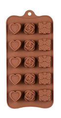 RKPM HOMES Silicone Heart-Shaped Chocolate & Candy Mold (15 Cavity, 3 Love Gift Style, BPA Free)