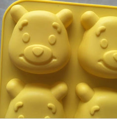 RKPM HOMES Manual DIY Silicone Soap Mold 4 Even Bear Silicone Mold Cake Mold Kitchen Baking Tools Pack of 1 Mold Size 13.7 x 14.5 x 3 cm