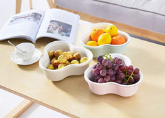RKPM HOMES® Double-Layer Household Plastic Vegetable wash Basin Vegetable Basket hot Pot Vegetable Platter Fruit Plate drip Basin Drain Basin Drain Basket (Nordic Pink)