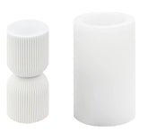 RKPM HOMES Striped Pillar Aesthetic Candle Molds I 3D Cylindrical Round Shape Ribbed Twist Geometric Silicone Wax Mould I for Handmade Ornament Aromatherapy Soap, Art Craft Making (2 High)