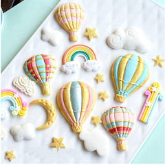 RKPM HOMES Cloud Half Moon Star Shape Cake Mould | Fondant Silicone Mold | 3D Clay DIY Mold Cake Decor Tools | Baking Tools for Chocolate Pinna Jelly Baking Soap | for Cake Decorating - 11 Cavity