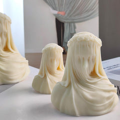 RKPM HOMES Veiled Lady Candle Mold I 3D Silicone Veiled Female Bust Sculpture Statue Mould I for Handmade Ornament Aromatherapy Soap, Chocolate, Cake Décor, Resin Casting, Art Craft Making (Large)