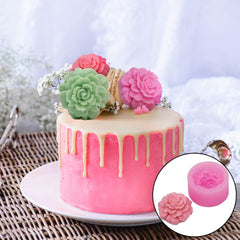 RKPM HOMES Carnation Flower Chocolate Mold I 3D Fondant Round Rose Flowers Silicone Scented Cupcake Mould I for DIY Handmade Cake Décor Candy Donut Polymer Clay Soap Resin Candle Art Crafts (B)