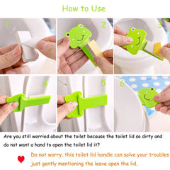RKPM Pack of 2 Toilet Seat Pad Cover Lifter Lift Handle - Cartoon Print White 2 Pcs