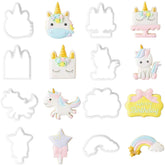 RKPM HOMES 8 Pcs Cookie Cutter Set | Mix Unicorn Shape Cutter Set | See Animal Fondant Plunger Cutter | Biscuit Mold Fondant Muffin Cupcake Decoration | Tools for Holiday Party Wedding and Birthday
