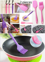 RKPM HOMES Silicone Spatula - Basting Brush Set, Heat Resistant Silicone Kitchen Utensils Set for Baking, Cooking & More, One-Piece Design - Nonstick - Dishwasher Safe - Multi Color (2 Pcs) 21 Cm