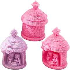 RKPM HOMES Jesus Candle Mold I Nativity Scene House & Family Silicone Scented Wax Mould I Succulent Molds for Handmade Ornament Aromatherapy Soap, Clay, Resin Epoxy Casting, Art Craft Making (Style 1)