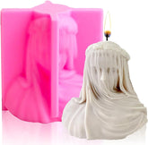 RKPM HOMES Veiled Lady Candle Mold I 3D Silicone Veiled Female Bust Sculpture Statue Mould I for Handmade Ornament Aromatherapy Soap, Chocolate, Cake Décor, Resin Casting, Art Craft Making (Large)
