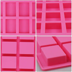 RKPM HOMES 24 Small Square Silicone Cake Mold, Chocolate Mold, Aromatherapy Plaster Mold, Easy to Release Pack of 1 Mold Size 24.5 x 21 x 1.5 cm