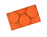 RKPM HOMES 3-Cavity Large Round Silicone Disc Cake Mold Non-Stick Baking Molds Cake, Candy, Soap (3 Cavity Disc Round Mold)