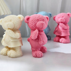 RKPM HOMES 3D Standing Bear Shape Candle Mold I Teddy Bear Silicone Epoxy Mould I for DIY Handmade Ornament Chocolate Cake Décor Aromatherapy Soap Resin Art Craft Desktop Display Home Decoration (B)