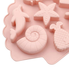 RKPM HOMES Marine Beach Theme Chocolate Fondant Mold I 3D Aquatic Animal Shape Silicone Candy Mould I for DIY Handmade Jelly Cakes Dessert Pastry Polymer Clay Muffin Soap Resin Cupcake Décor (Small)
