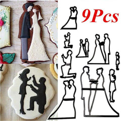 RKPM HOMES Bakeware Family Fondant Cutters, Wedding/Anniversary/Bridal/Engagement Cake Decorating Sugarcraft Cutting Plastic Tool, Cookie Cutter (Bride and Groom Fondant Cutter)