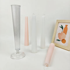 RKPM HOMES Long Pole Candle Mould I Flat Head Striped Pillar Column Cylinder Acrylic Candlestick Wax Mold I for DIY Handmade Ornament Aromatherapy Cake Home Wedding Dinner Party Décor Art Craft Making