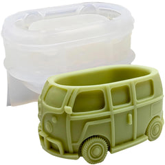 RKPM HOMES Resin Mold I 3D Bus Shape Silicone Epoxy Candlestick Mould I Succulent Concrete Molds for DIY Handmade Art Crafts Candles Jewelry Storage Box Ring Trinket Container Flower Pot Holder