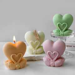 RKPM HOMES Candle Mold I 3D Fondant Heart with Swan Shape Silicone Scented Mould I for DIY Handmade Ornament Chocolate Cake Décor Aromatherapy Soap Resin Art Craft Making Home Party Décor