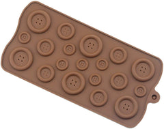 RKPM HOMES Button Shape Chocolate Mould | Silicone Candy Mold | Baking Tools for Cake Chocolate Candy Ice Jelly | Cake Baking Moulds | Bakeware Molds | Brown – 19 Cavity