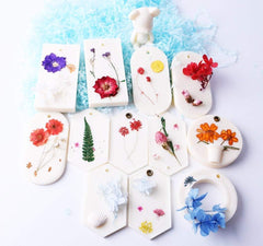 RKPM HOMES Aromatherapy Wax Mold I Silicone Fondant Mould with Hanging Hole I Dried Flowers Resin Soap Clay Craft Jewelry Making Molds DIY Pendant Bookmark Necklace I Grey - 6 Cavity (3 Different)