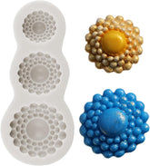 RKPM HOMES Button Fondant Mold I 3D Diamond Brooch Jewelry Silicone Gemstone Mould I for Handmade DIY Jelly Cakes Dessert Candy Chocolate Pastry Polymer Clay Soap Resin Muffin Cupcake Décor - 3 Cavity