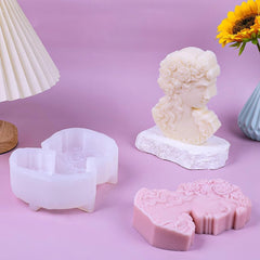RKPM HOMES Goddess Sculpture Statue Candle Mold I 3D Fondant David Bust Head Shape Silicone Epoxy Mould I for DIY Handmade Ornament Cake Décor Aromatherapy Soap Resin Polymer Clay Art Craft Making