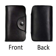 RKPM Genuine Leather Card Case Credit Business Card Holder Mini Card Wallet Case Book Card Organizer Black