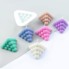 RKPM HOMES Bubble Pyramid Candle Mold I 3D Round Fondant Boho Style Silicone Wax Mould I Succulent Molds for DIY Handmade Aromatherapy, Ornament, Cake Décor, Soap Resin Art Craft Making – 1 Cavity