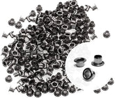 RKPM HOMES Grommet Eyelet Hole Rivets, Set of 100 | 3MM Hole Round Metal Self-Backing Eyelet | for Leather Craft DIY Scrapbooking Shoes Belts Clothes Fashion Practical Accessories (Gunmetal)