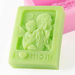 RKPM HOMES I Love Mom Mother and Baby Rectangle Silicone Soap molds Craft Art Mould DIY