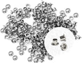 RKPM HOMES Grommet Eyelet Hole Rivets, Set of 100 | 3MM Hole Round Metal Self-Backing Eyelet | for Leather Craft DIY Scrapbooking Shoes Belts Clothes Fashion Practical Accessories (Silver)
