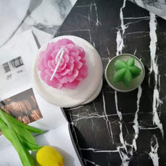 RKPM HOMES Carnation Flower Chocolate Mold I 3D Fondant Round Rose Flowers Silicone Scented Cupcake Mould I for DIY Handmade Cake Décor Candy Donut Polymer Clay Soap Resin Candle Art Crafts (B)