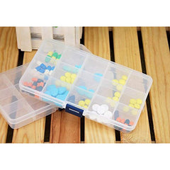 RKPM 15 Grid Cells Multipurpose Clear Transparent Plastic Storage Box With Removable Dividers- 1 Pcs