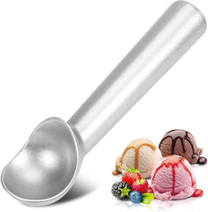 RKPM HOMES Ice Cream Scoop I Aluminum Design Ice Cream Scooper I Nonstick Anti-Freeze, Heavy Duty Durable I Lightweight I Spoon for Gelato, Cookie Dough, Sorbet, Almond – 7Inch (Silver)
