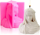 RKPM HOMES Veiled Lady Candle Mold I 3D Silicone Veiled Female Bust Sculpture Statue Mould I for Handmade Ornament Aromatherapy Soap, Chocolate, Cake Décor, Resin Casting, Art Craft Making (Medium)