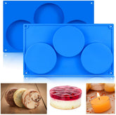 RKPM HOMES Round Shape Chocolate Mould | Silicone Disc Cake Mold | Fondant Molds DIY 3D Candy Bar | Ideal for Chocolate and Cake Decoration | for Cake, Brownie Topper, Gummy | 3 Cavity - 1 Mold