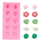 RKPM HOMES Flower Chocolate Mold I 3D Fondant Lotus Pond Shape Silicone Candy Mould I for DIY Handmade Cake Décor Aroma Beads Polymer Clay Cookies Gummy Muffin Soap Resin Candle Art Crafts – 10Cavity