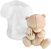RKPM HOMES Sitting Bear Candle Mold I 3D Hug Doll Cute Bears Silicone Scented Epoxy Mould I Animal Molds for DIY Handmade Cake Décor, Aromatherapy, Soap, Resin Art Craft Making, Home Party Decoration