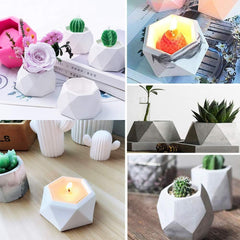 RKPM HOMES Candles Holders Resin Mold I Mini Geometric Casting Plant Silicone Epoxy Candlestick Mould I Succulent Concrete Molds I for DIY Jewelry Trinket Storage Flowers Plants Pot Home Decoration (Set Of 3 Pcs)