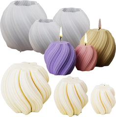 RKPM HOMES Wave Twisted Candle Mold I 3D Rotated Irregular Abstract Geometric Pillar Silicone Wax Mould I for DIY Handmade Ornament, Cake Décor, Aromatherapy, Soap, Resin Art Craft Making – Set of 3
