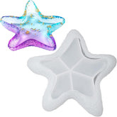 RKPM HOMES Starfish Box Resin Mold I 3D Sea Shell Silicone Silica Gel Epoxy Casting Craft Mould Tray I for DIY Homemade Ornament Jewelry Storage Trinket Container Candle Flower Pot Holder Home Décor