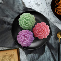 RKPM HOMES Carnation Flower Chocolate Mold I 3D Fondant Round Rose Flowers Silicone Scented Cupcake Mould I for DIY Handmade Cake Décor Candy Donut Polymer Clay Soap Resin Candle Art Crafts (B)