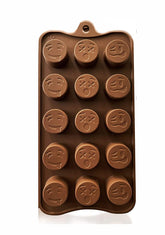 RKPM HOMES Silicone Chocolate Mold Candy Mold Jelly Ice Cube Tray Muffin Sugar Craft Fondant Mold Mould Cake Decorating Tools (15 Cavity Funny Face Chocolate Mold)